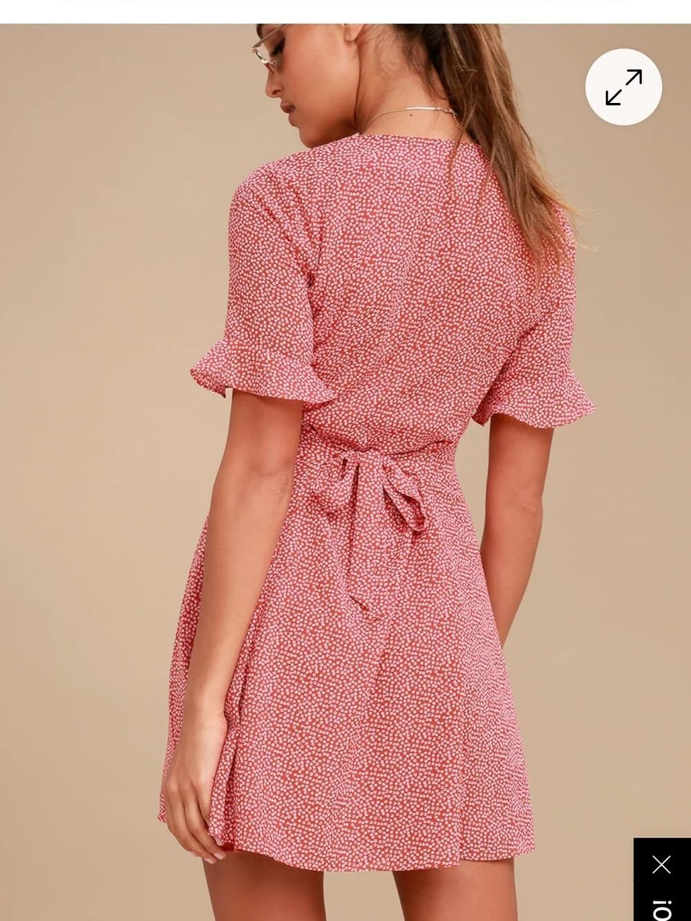 Lulu's Rustic Red Printed Button-Front Mini Dress - Picture 3 of 6